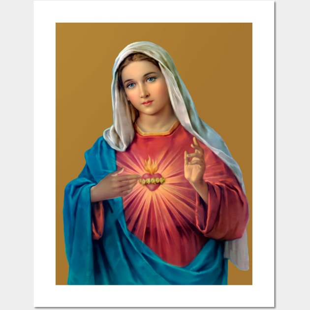 Immaculate Heart of Mary (transparent background design) Wall Art by Brasilia Catholic